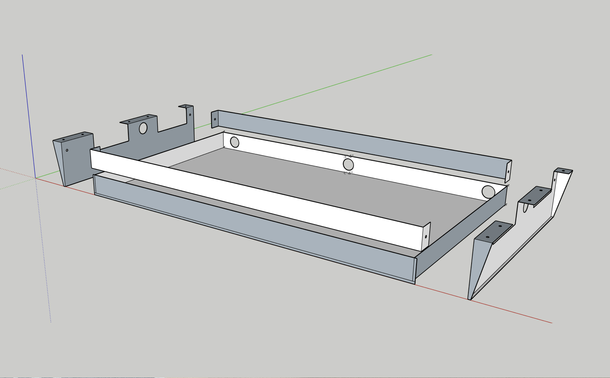 Custom undermount desk CAD